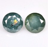 Diamant natural verde taiat brilliant 0.56 ct 2 bucati