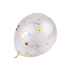 Set 10 baloane din latex cu confeti colorate din polistiren Crisalida, diametru 27 cm