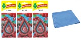 Odorizant auto&nbsp;Wunder- Baum Clip 3 Pack Cherry si Laveta Microfibra 30x40cm, WUNDER-BAUM&reg;
