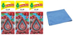 Odorizant auto&nbsp;Wunder- Baum Clip 3 Pack Cherry si Laveta Microfibra 30x40cm
