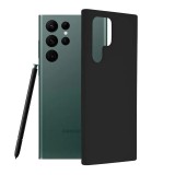 Husa Samsung Galaxy S22 Ultra Silicon Negru cu Microfibra SoftEdge