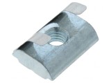 Piuliță pentru profile 8mm cu arc lamelar oțel zincat