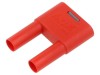 Conector banană 4mm punte stacabilă 32A roșie cu izolație