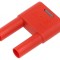 Conector banană 4mm punte stacabilă 32A roșie cu izolație