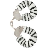 Toyjoy-Manșete Bondage Pufoase Zebra-Metal