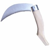 Cumpara ieftin Cutit pentru altoit curbat, tip briceag, maner din lemn, lama 13 cm