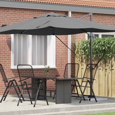 vidaXL Parasol cantilever Roma antracit, dimensiuni 352x251x260 cm, din aluminiu foto