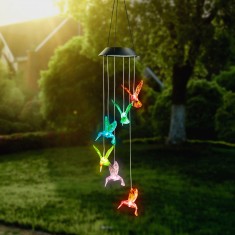 Lampa solara suspendata - Colibri - cu LED RGB - 78 x 12,5 cm 11740B foto