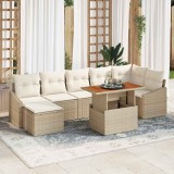 Cumpara ieftin Set de canapele pentru gradina 8 pcs Bej Rattan poli
