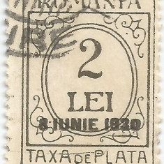 Romania, LP IV.16b/1930, Taxa de plata, supratipar 8 IUNIE 1930, eroare, oblit.2