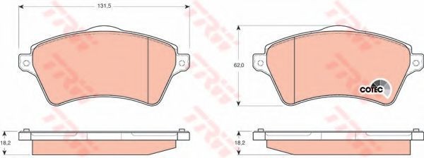 Set placute frana,frana disc LAND ROVER RANGE ROVER III (LM) (2002 - 2012) TRW GDB1473