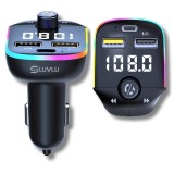Modulator FM Auto cu Bluetooth 5.0, Handsfree Car Kit, Transmitator FM cu Functie de Incarcator Auto, Incarcare rapida prin USB Type-C / USB 3.1A, MP3
