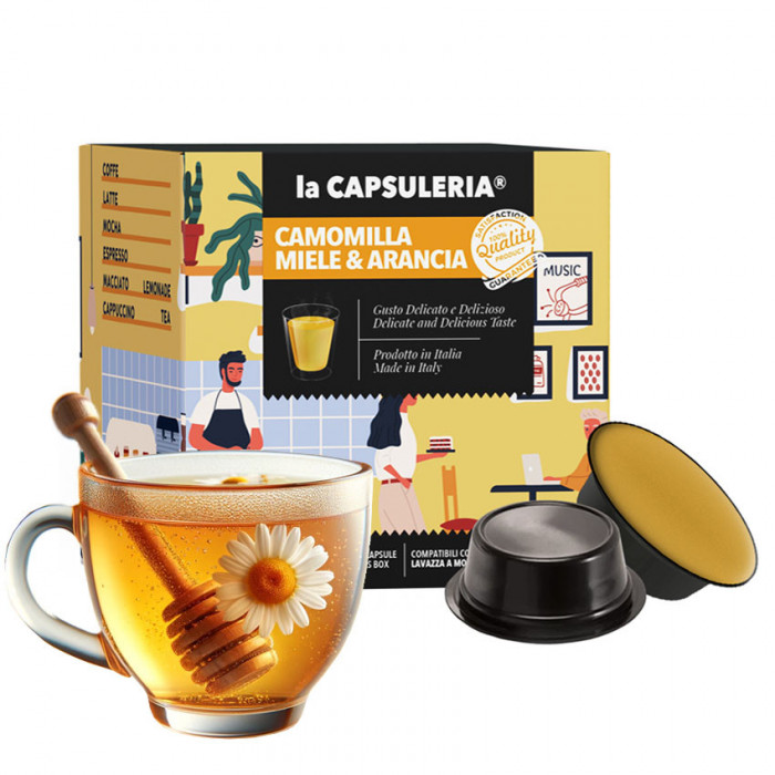 Ceai de Musetel cu Miere si Portocale Mio, 128 capsule compatibile Lavazza&reg;* a Modo Mio&reg;*, La Capsuleria