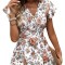 Rochie mini alba cu maneci fluturand L-XL