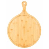 Tocator Sau Platou De Servire Din Bambus Cu Maner Pentru Pizza Cozze, 35X2Cm