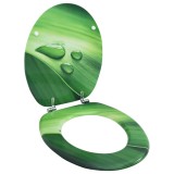 VidaXL Capac WC, MDF, verde, model picătură de apă