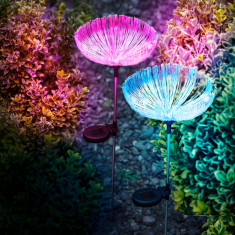 Lampă solară meduză cu fibră optică &amp;ndash; 80 cm &amp;ndash; LED color foto