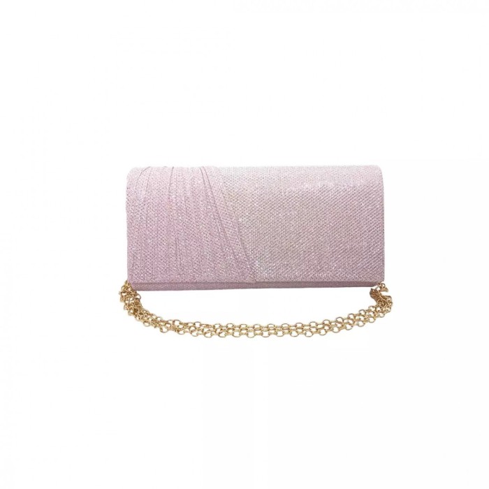 Geanta plic seara pentru ocazii si petreceri, roz, sclipici, mic, 20 x 10 cm, Magrot 24002
