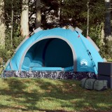 VidaXL Cort de camping pentru 2 persoane, setare rapidă, albastru