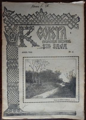 REVISTA COLEGIULUI NATIONAL SFANTUL SAVA/MARTIE 1934/CU 3 DESENE DE HORIA DAMIAN foto