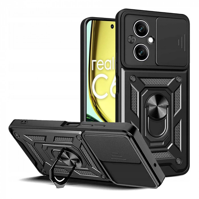 Husa Antisoc Realme C67 4G cu Protectie Camera Negru TCSS