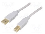 Cablu USB 2.0 A-B 5m gri aurit BQ CABLE