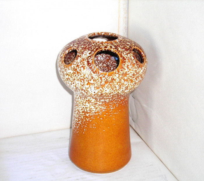 Vaza mare IKEBANA ceramica emailata fat-lava - 2 - Bay Keramik 96-20 W. Germany