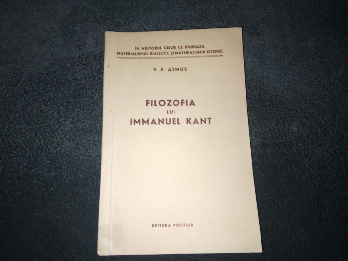 V F ASMUS - FILOZOFIA LUI IMMANUEL KANT