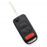 Mercedes Benz - Carcasa tip cheie briceag cu 3 butoane, buton panica, lama 2 &quot;piste&quot; Best CarHome, Carguard