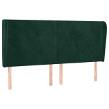 Cumpara ieftin Tablie pat cu aripioare verde inchis 183x23x118/128 cm catifea