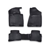 Covorase Auto Tip Tavita Cauciuc PSN Hyundai Tucson III 2015-2020, Negre, Fata + Spate, Fixare Clipsuri/Scai