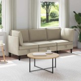 vidaXL Set de mobilier pentru living 3 pcs Nisipiu Țesătură 3413788