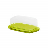 Recipient pentru unt plastic baza verde si capac transparent Rotho Fresh 18X9.5X6.9 cm