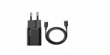 Incarcator de retea, Baseus Super Si, TZCCSUP-L01, 1 port USB-C, EU, Quick Charge, 25W, Universal, Negru, Cablu USB-C inclus, Blister