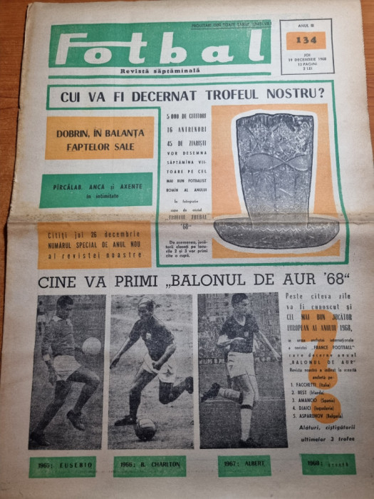 fotbal 19 decembrie 1968-art. dobrin,parcalab,rapid,UTA si steaua