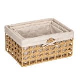 Cos depozitare K005, sfoara de hartie + material textil, dimensiuni diferite, set 3 bucati