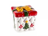 Borcan Craciun ceramica multicolora 12.5x12.5x12 cm
