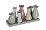Vaze flori cu tava ceramica multicolora Samy 26x8,5x12,8h