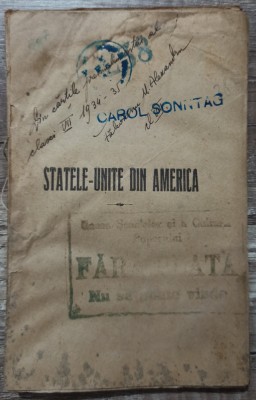 Statele Unite din America - E. Paenell// 1920 foto