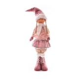Decoratiune Craciun, fetita, roz, 75 cm, Magic Home