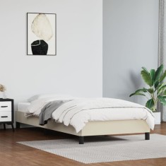 vidaXL Cadru de pat, crem, 90x200 cm, piele ecologică 346882
