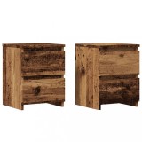 VidaXL Noptiere, 2 buc., lemn vechi, 30x30x40 cm, lemn prelucrat