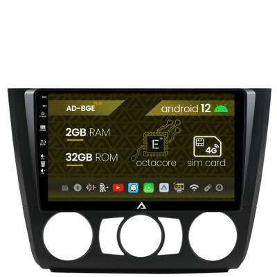 Navigatie BMW Seria 1 E87 (2007-2011), Clima Manuala, Android 12, E-Octacore 2GB RAM + 32GB ROM, 9 Inch - AD-BGE9002+AD-BGRKIT398 foto