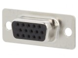 Conector D-Sub 15 Pin Mamă Lipire Gold, CONEC