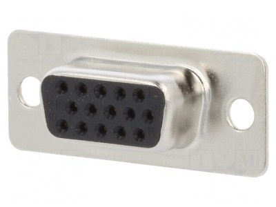 Conector D-Sub 15 Pin Mamă Lipire Gold foto