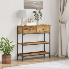 vidaXL Masă de Consolă cu sertar cu raft Lemn vechi 72.5 x 25 x 75 cm