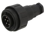 Conector circular tată 7 pini 5A 277V IP68 IP69K BULGIN PXV0745/P/07 7-9mm