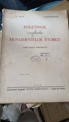 Buletinul Comisiunii Monumentelor istorice, Octombre-Decembre 1938 foto