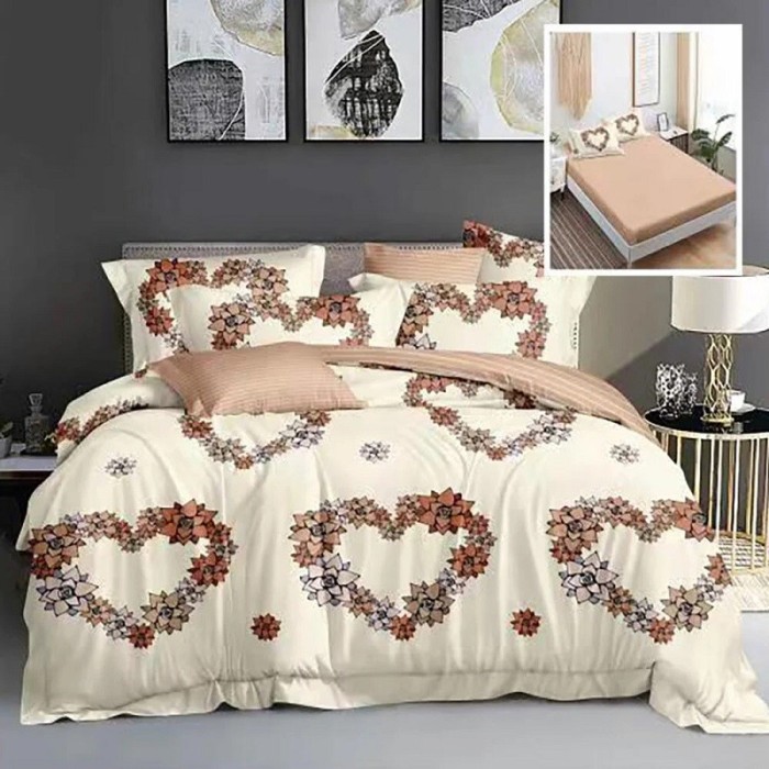 LENJERIE FINET 6 PIESE CU HUSĂ &ndash; 160&times;200 ȘI 180&times;200 (HF6P43) - 160x200