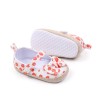 Pantofiori bebelusi cu model floral portocaliu si fundita (Marime Disponibila: